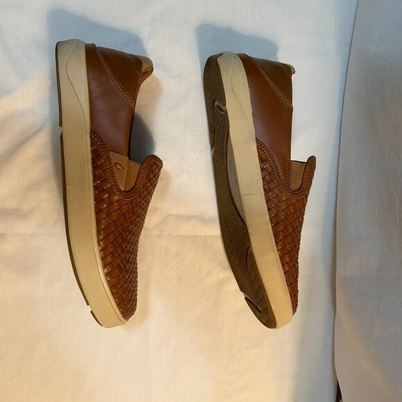 OluKai Men's Lae'ahi Lauhala Fox Woven Slip-On Loafers Men's 9.5 or EU 42.5 - Picture 2 of 8